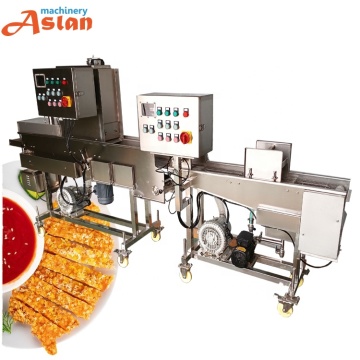 Automatic Meat, Vegetable, Seafood Battering and Breading Machine for Chicken Popcorn and Bread Crumbs Coating