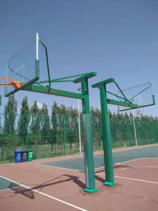 Fixed single-arm basketball hoops
