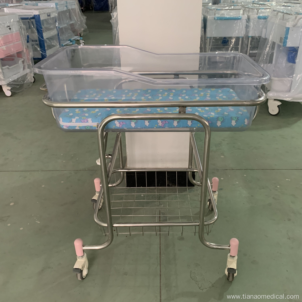 Hospital Stainless Steel Transparant Baby Crib