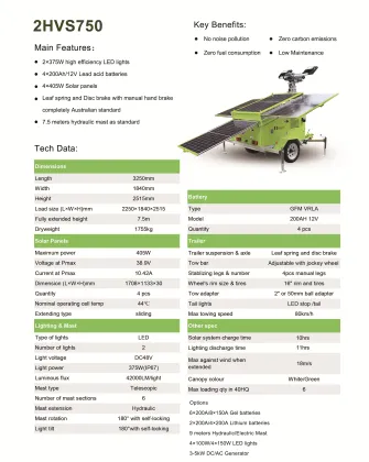 Mobile Solar Power Lighting Tower