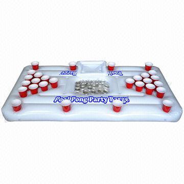 PVC pool inflatable beer pong table with cooler