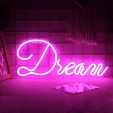 Pink LED LED Znak na ścianę LED z zasilaniem USB do sypialni i wystroju ślubnego
