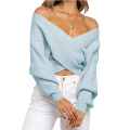 Women Casual V Neck Long Sleeve Sweaters