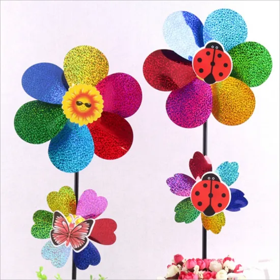 Windmill Wind Spinner Home Garden Yard Decoration Colorful Wind Spinner Kids Toy Sequins