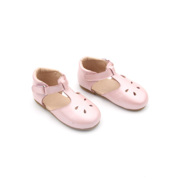 Scarpe eleganti per bambina con cinturino a T in pelle per bambini