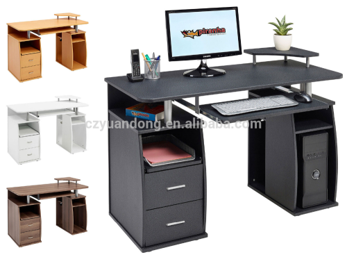 Black Computer Desk Cupboard &Shelves Drawers Furniture for Home Office PC Table