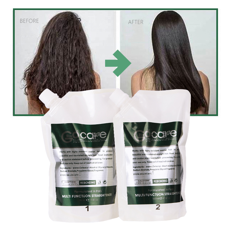 GOCARE Wholesale Hydrolyzed Keratin Rebonding Hair Collagen Relaxer Cream Hair Straightening Cream