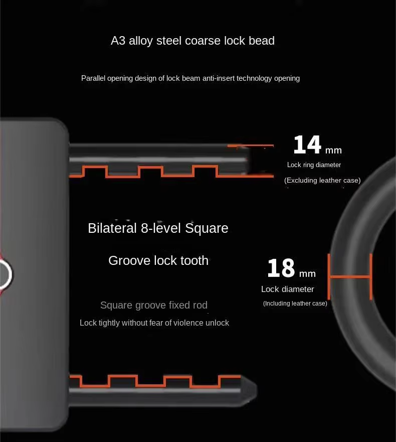 7 1 Fingerprint u-shape lock
