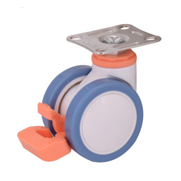 3 inch Double PieceHigh Grade Medical Superimposed Brake Casters