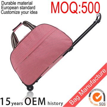 Custom polyster handled foldable travel trolley bag