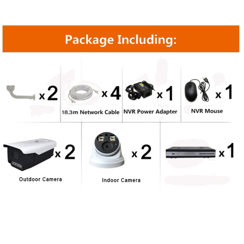4chs H.265 5.0MP Full Color IP Camera Systems