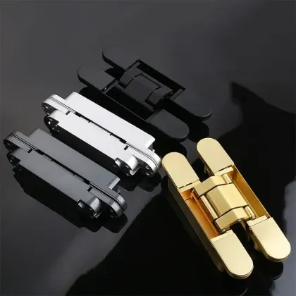 Stainless Steel 3D Adjustable Invisible Door Hinges for Wooden Doors