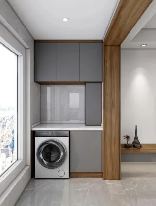 Stainless Steel Balcony Storage Cabinet with Laundry Sink