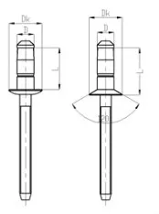 Pop Black Closed Head Break Mandrel Blind Rivet