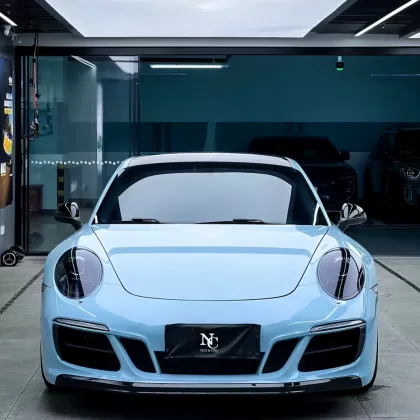 High Glossy Ocean Blue Car Wrap