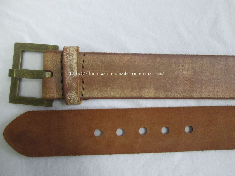 Men's Brown Embossed Top Grain Cowhide Belt