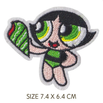 Cartoon embroidery patches iron on stripes thermo stickers