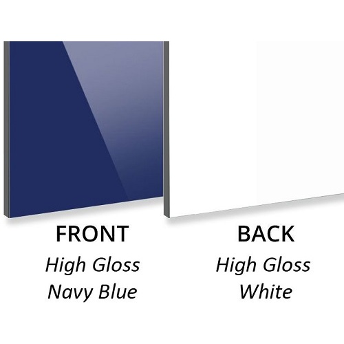 3MM High Gloss Navy Blue/High Gloss White ACP