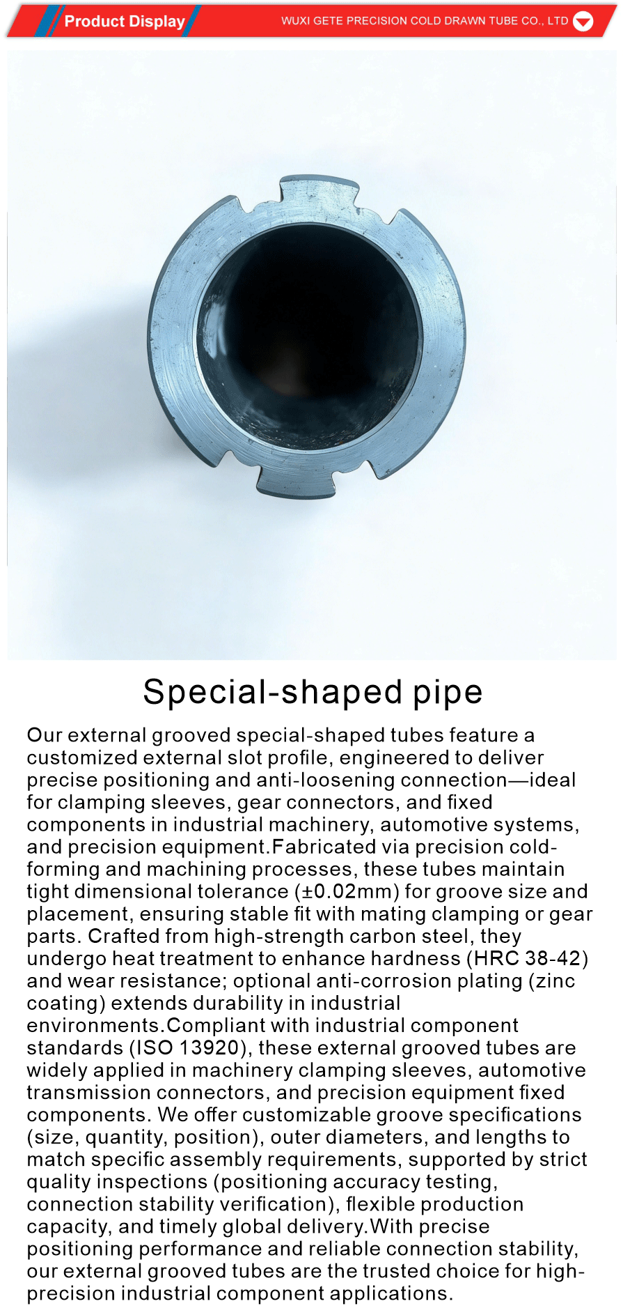 grooved tube with external groove