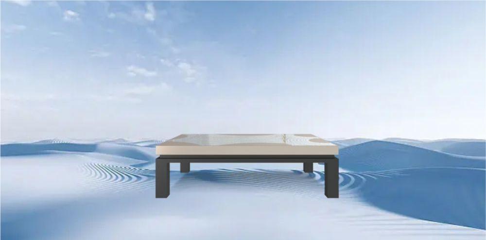 Table basse à grains en bois rectangulaire
