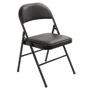 Used High-Back Outdoor Black Stainless Steel Hotel Event Wedding Banquet Folding Chairs