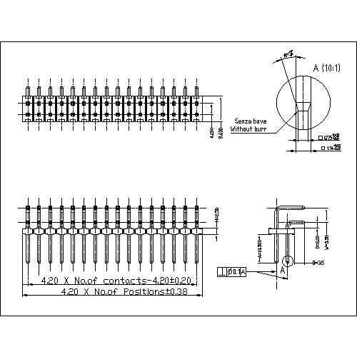 4.20 mm Pin Header DUAL ROW ANGLE TYPE PHHR01-XXS