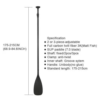 Padell Surf 3-Section Full Carbon Fiber 7.0 Blade Stand Up Paddleboard