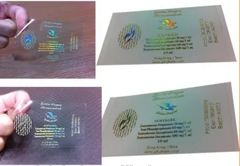 Fashionable security clear sticker printing hologram printing sticker