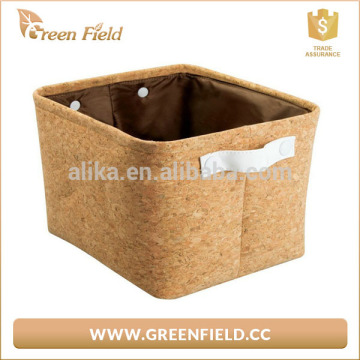 Cork wood folding waterproof storage bag,bathroom storage bag