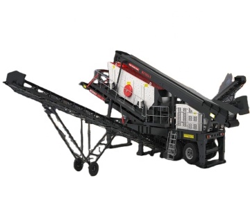 China Hongxing Mobile Stone Crusher with Sand Screening Vibrating Screen, Hopper & Conveyor