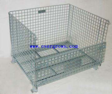 1000kg popular sale foldable warehouse use metal steel wire mesh welded cage container