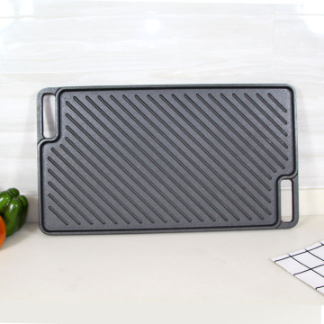 BBQ Campfire Cast Iron Griddle Pan: 18\"x10\", Outdoor Griddle Plate for Camping