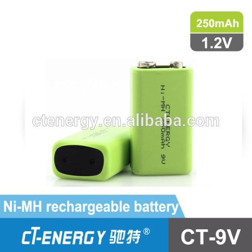 250mah nimh 9v battery for wireless microphone from China with factory price