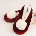 Ladies Indoor Sherpa Plush Ballerina Slippers