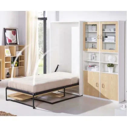 Folding Hidden Murphy Bed with Bookshelf