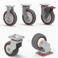 5 Zoll rotes Pu Caster Wheel ruhig rennen