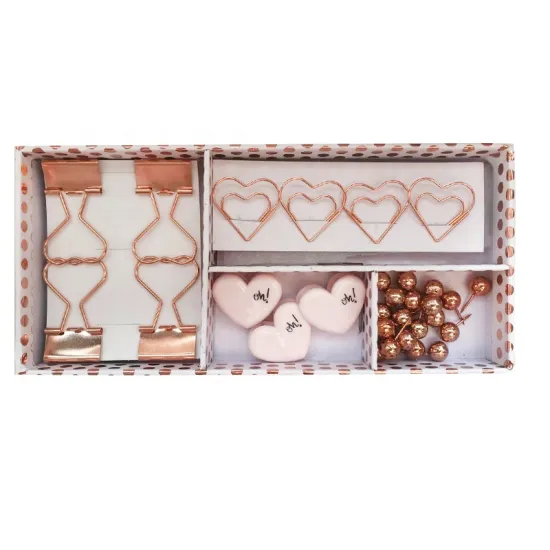 Valentine Gift Set: Binder Clips, Pins, and Paper Clips