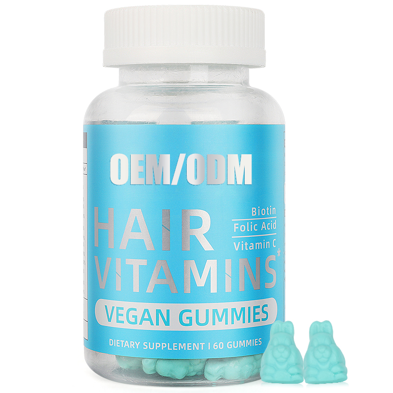 OEM/ODM Vegan Adult Blue Bear Hair Growth Supplement Vitamins Multivitamin Gummies