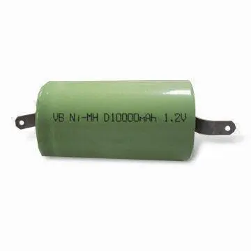 D-type NiMH Battery with 10,000mAh Capacity and Soldering Nickel Tabs