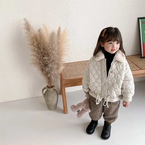 Winter Children's Cotton Coat Solid Color Thickened Coat