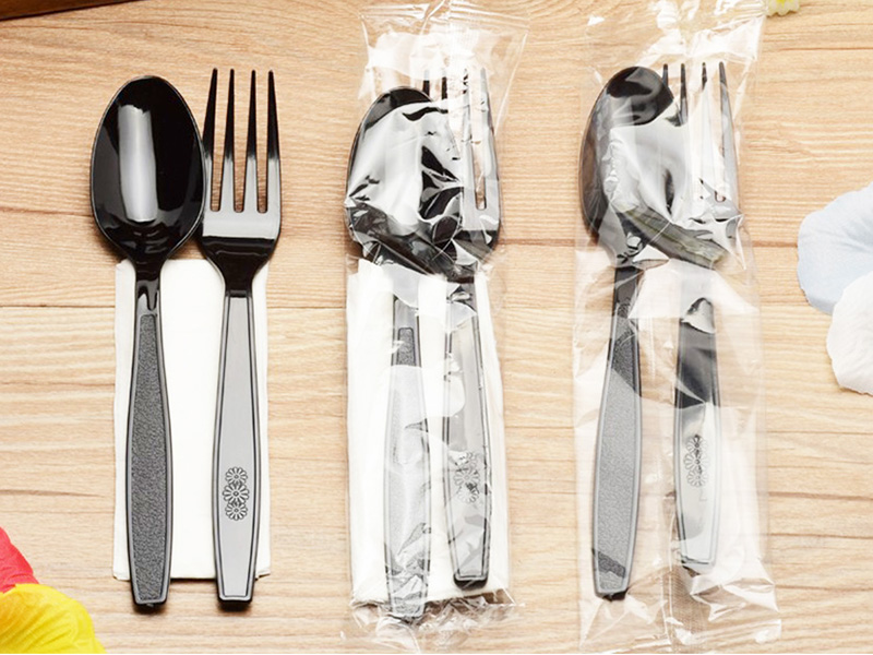 Plastic fork and spoon