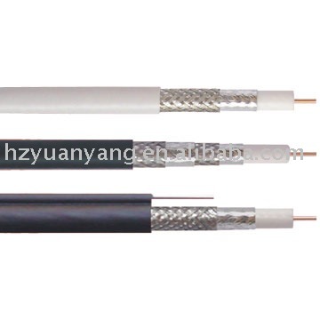 RG6 Coaxial Cable with CAT5E CCS EPE Foil AL Braiding PVC