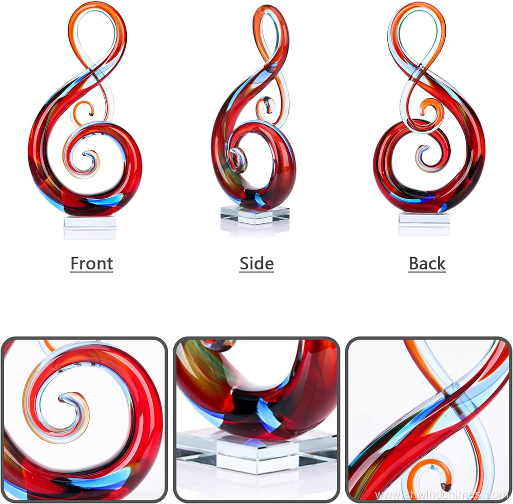 Multicolor Glass Music Note Art Sculptures