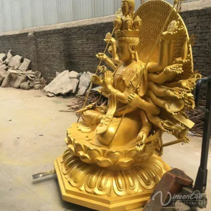 Bronze sculpture thousand hand buddha kuan yin statue