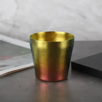 Outdoor portable pure titanium ice flower water cup