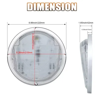 OVOVS 8.5 Inch Round RV Exterior Porch Light