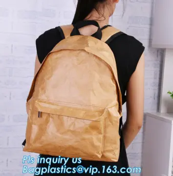 Waterproof ultra - light tyvek backpack washable tyvek paper shoulders Bag, Tyvek paper bag washable kraft paper backpack