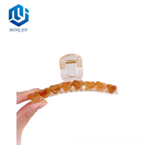Simple Sweet Elegant Wholesale Korea Women's Acetate Heart Hair Claw Clip