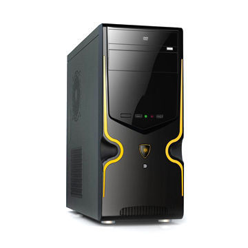 Desktop Computer Case with 2 x USB 1.0 Front Port, Made of 0.4mm SGCC, New Front Panel Design
