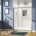 Sally baignoire double pontage de douche coulissante encadrée